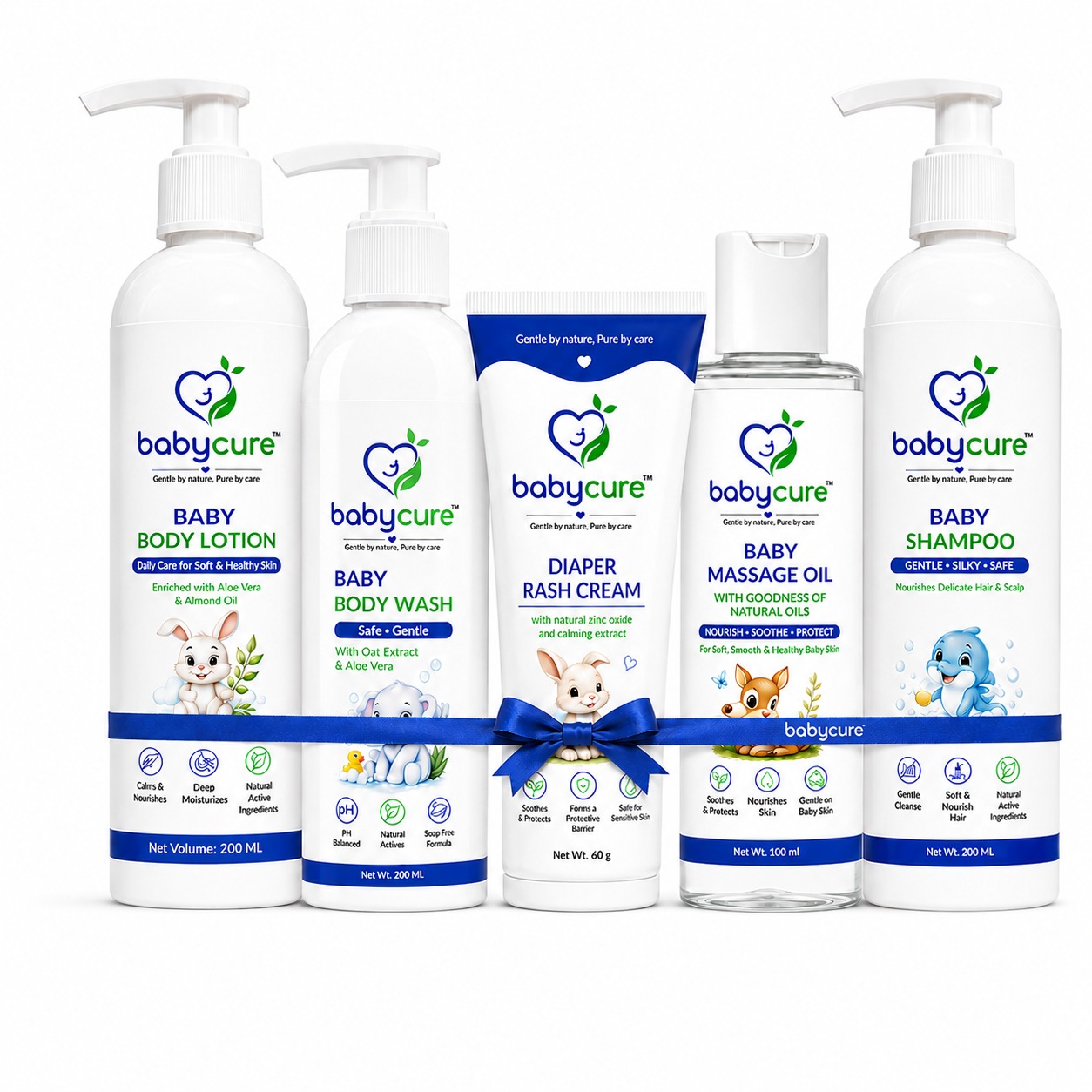 Baby Massage Oil, Baby Body Lotion , Diaper Rash Cream, Baby Body Wash and Baby Shampoo